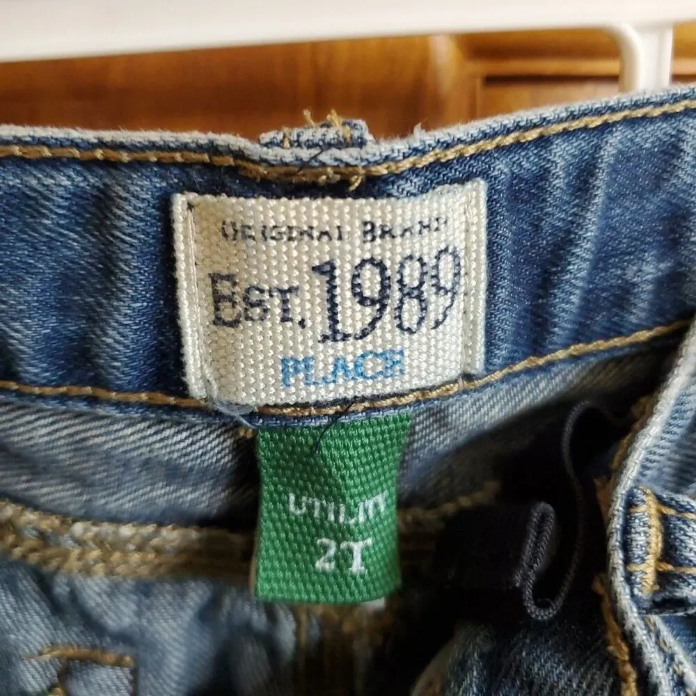 Children's Place Denim Jean 2T‎ Carpenter Pants Elastic Waist